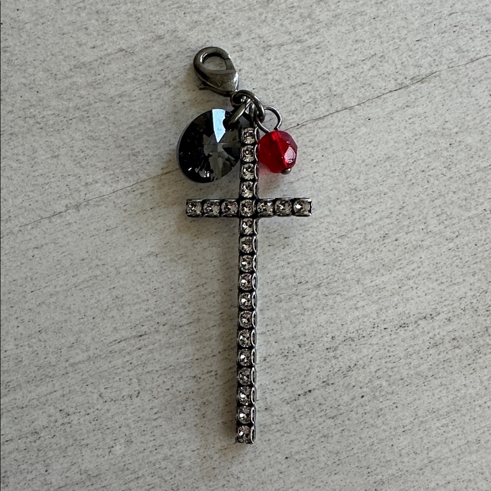 Sabika Cross Charm Pendant with Crystal Accents - Picture 3 of 3